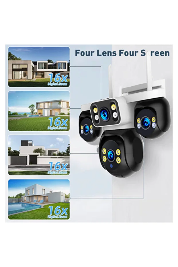 XCAMPRO 8 Kameralı 20MP NVR Güvenlik Kamerası Seti (256GB SSD Dahil) – 4K AOV PTZ Kontrol 7/24 Kayıt